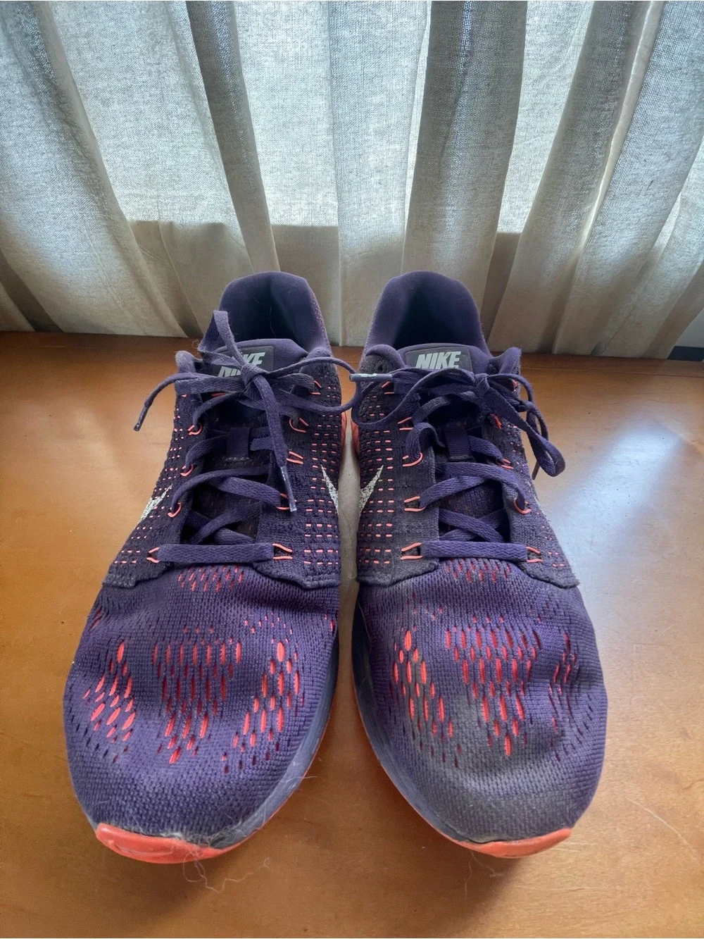Nike Purple and Pink Training Shoe with Silver Swoosh